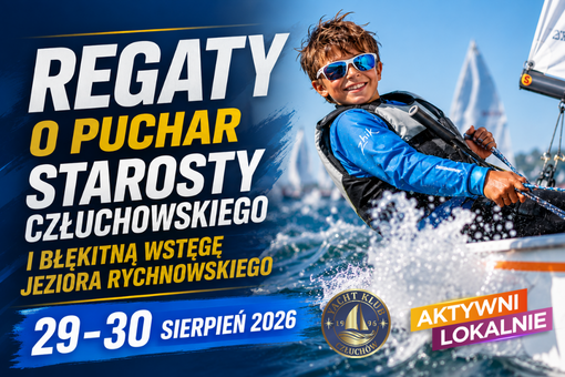 REGATY O PUCHAR STAROSTY CZŁUCHOWSKIEGO I BŁĘKITNA WSTĘGA JEZIORA RYCHNOWSKIEGO